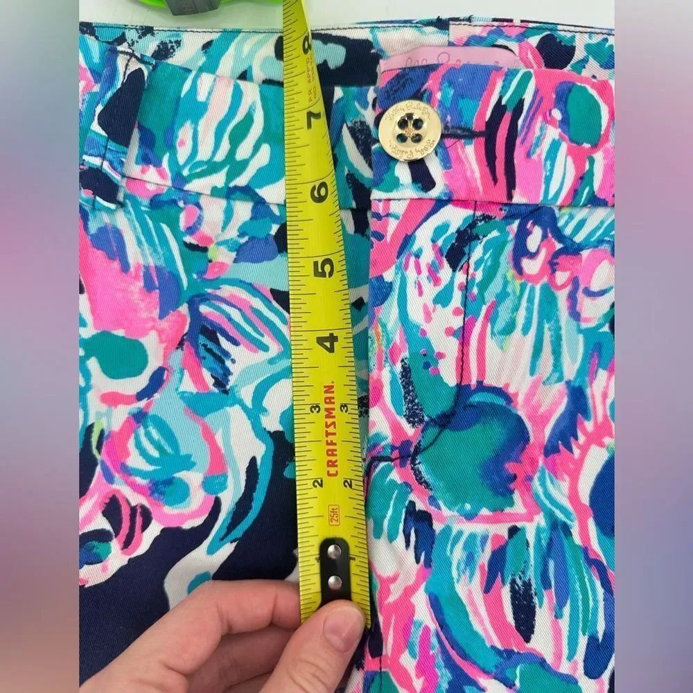 Lilly Pulitzer Callahan Chino Bright Navy Caught Up Pants Size 2 - Picture 8 of 10
